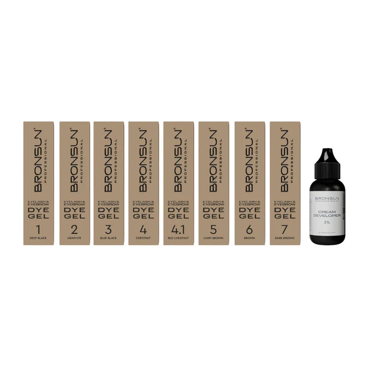 Bronsun Hybrid Brow & Lash Dye Kit (8 Colours + Developer)