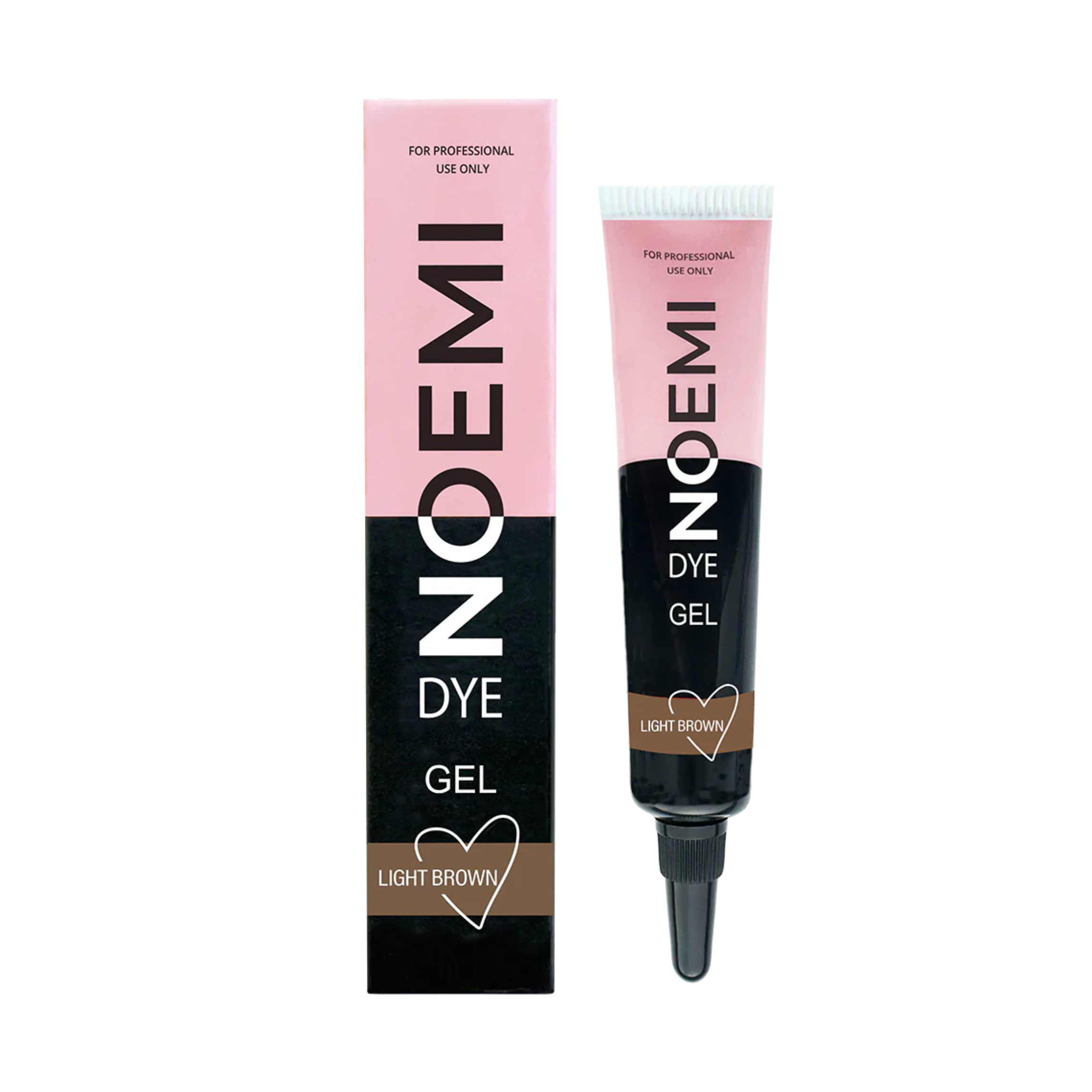 NOEMI Dye Gel packaging with pink and black design on a white background