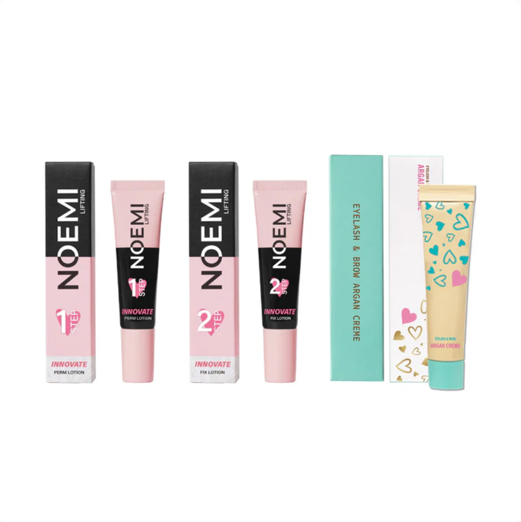 Collection of NOEMI products on a white background